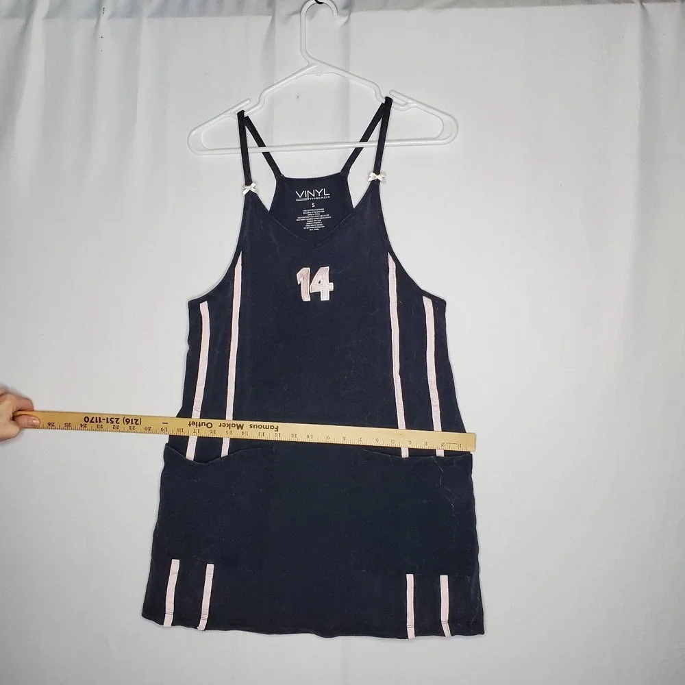 Vinyl Threads Dress L Racing Stripe Retro Y2K Whimsigoth Grunge Punk‎ Acid Wash